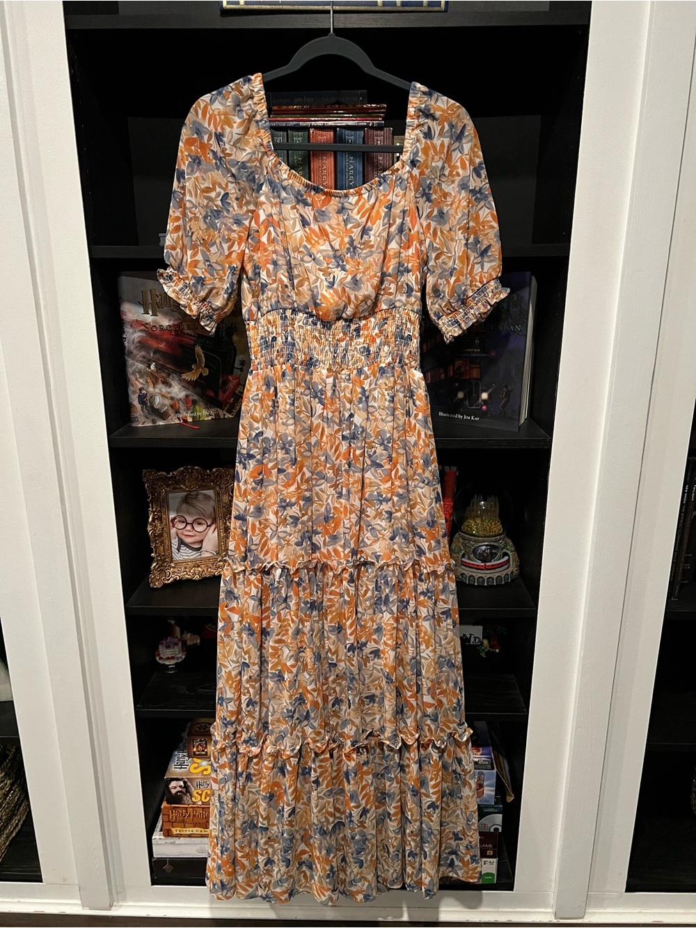 Baltic Born Orange and Blue Floral Tiered Maxi Dress - Picture 6 of 6